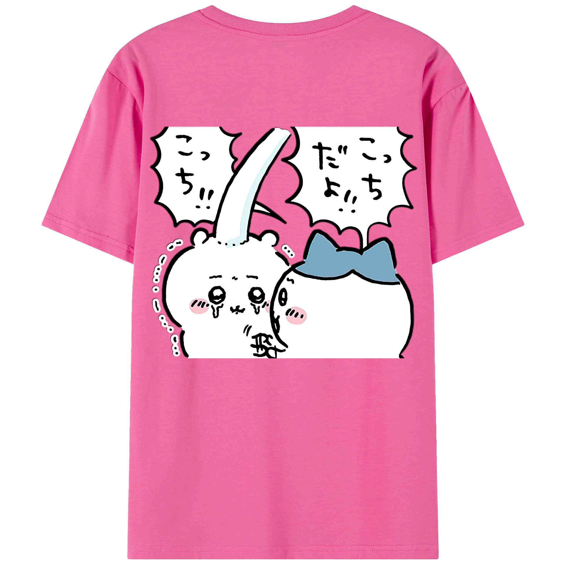 （画像用） ちいかわ ハチワレ Chii-kawa hachiware レディース半袖Tシャツ(バックプリント)